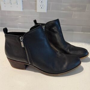 Lucky Brand Black Leather Ankle Boots